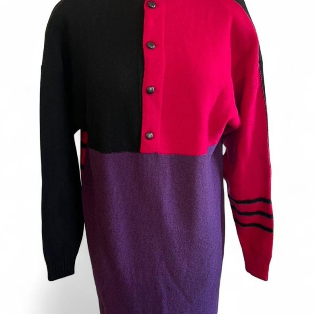 Vintage 80's‎ 90s steve fabrikant midi sweater wool blend dress